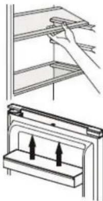 DE DIETRICH DRL1240ED - Positioning the small door trays - 1