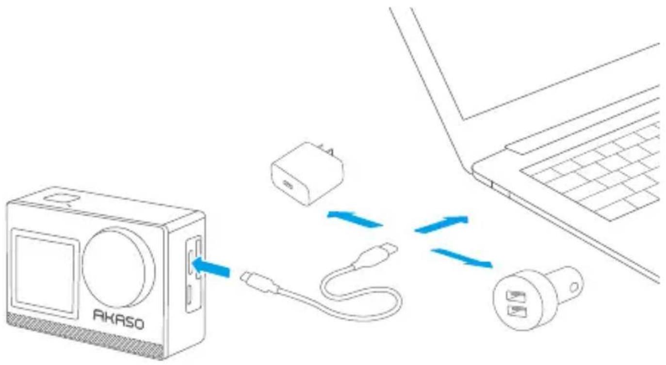 Akaso 4 Pro Action Cam - Caricare la fotocamera - 1