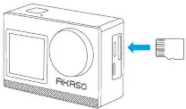 Akaso 4 Pro Action Cam - Installer la carte Micro SD - 1