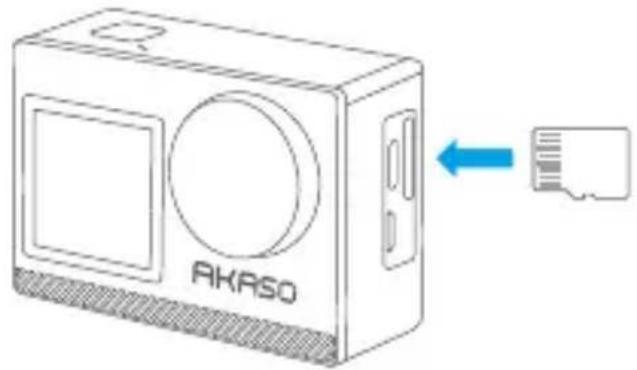 Akaso 4 Pro Action Cam - Install the Micro SD card - 1