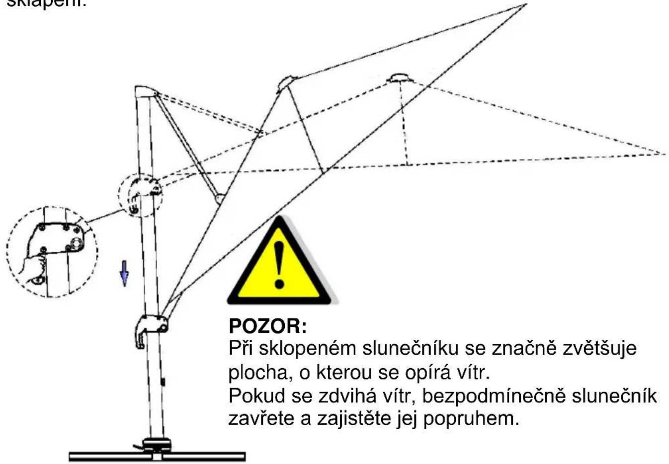 SCHNEIDER Rhodos Grande - Aretace požadovaného sklopení slunečníku: - 1