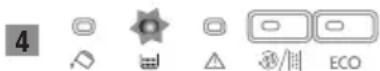DELONGHI Caffè Corso ESAM2502 - SIGNIFICADO DE LOS INDICADORES LUMINOSOS DE ALARMA - 4