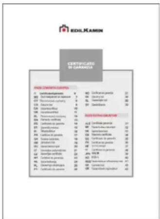 EDILKAMIN BENCH 65 INT - Identification du produit et garantie. - 1