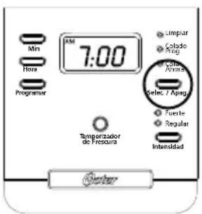 Min Hora Programer 7:00 Limpiar Colado Prig Colo Anora Select / Apog Temperizador de Frescaura Fuente Regular Intabilidad Gaster