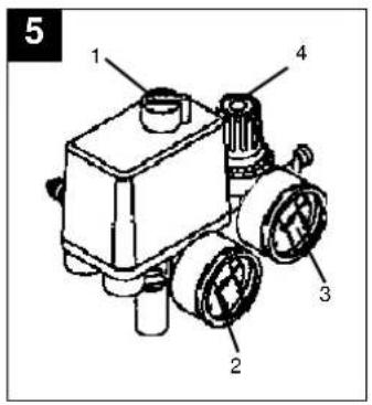 EINHELL EURO 403/100D - Explanation of the compressed air fittings - 1