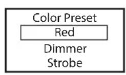 Cameo Studio PAR 4 G2 - MODE DE FONCTIONNEMENT STAND ALONE COLOR PRESET - 3