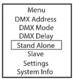 Cameo Studio PAR 4 G2 - MODALITA DI FUNZIONAMENTO STAND-ALONE PLAYBACK LOOP - 1
