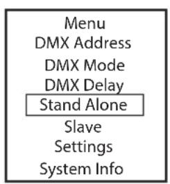 Cameo Studio PAR 4 G2 - MODE DE FONCTIONNEMENT STAND ALONE COLOR PRESET - 1
