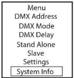 Cameo Studio PAR 4 G2 - SYSTEM INFORMATION (System Info) - 1