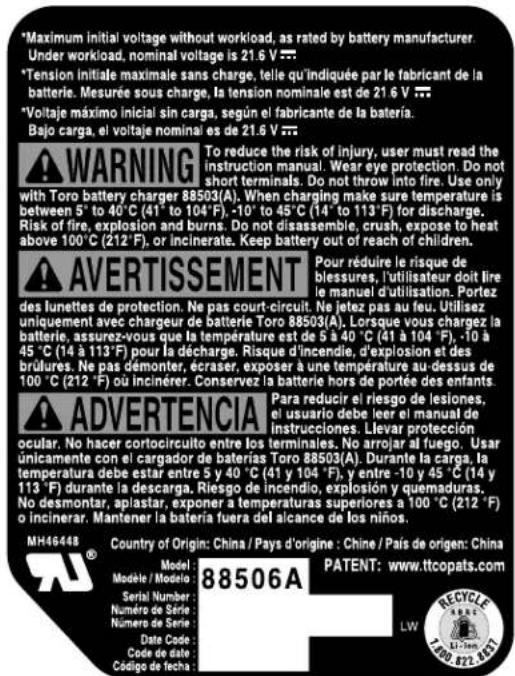 TORO 51496A - Autocollantsdesécuritéetd'instruction - 6