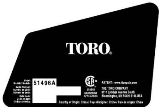 TORO 51496A - Autocollantsdesécuritéetd'instruction - 2