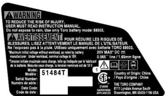 TORO 51484T - Autocollantsdesécuritéetd'instruction - 3