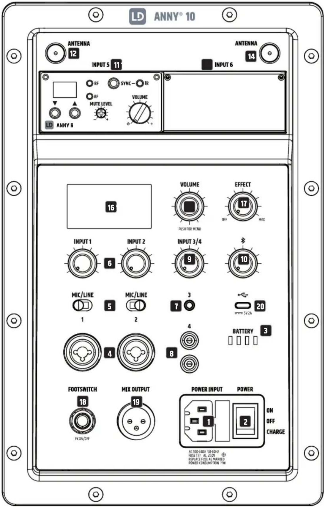 LD Systems ANNY 10 BPH B6 - VASSOIO PER SMARTPHONE E TABLET E SCOMPARTO PER GLI ACCESSORI - 2