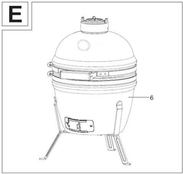 Grillmeister IAN 384594 - Ceramic-Charcoal Grill Mini Kamado - 1