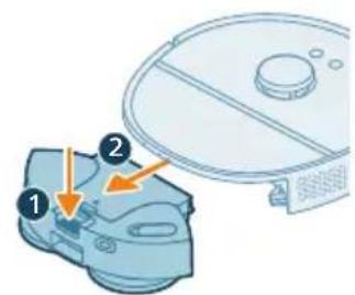 PHILIPS HomeRun 5000 XU5000 - Cleaning the rotary mop pad - 1