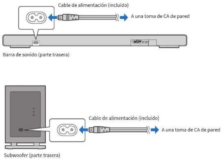 YAMAHA True X Bar 90A SR-X90A - Conexión del producto a la alimentación y encendido del producto - 1