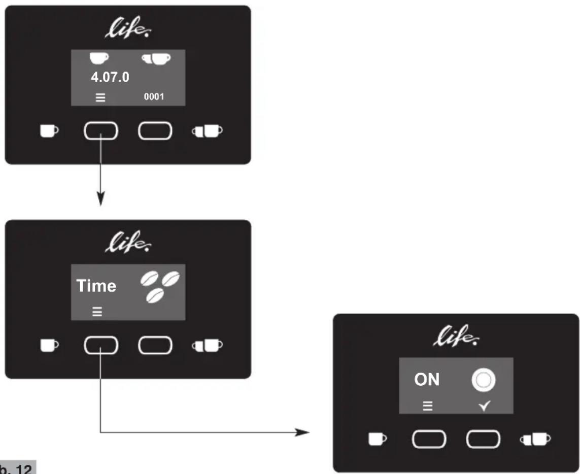 Ceado Life S - EINSTELLUNG DER STARTTASTE - siehe Abb. 12 und Abb. 13 - 1