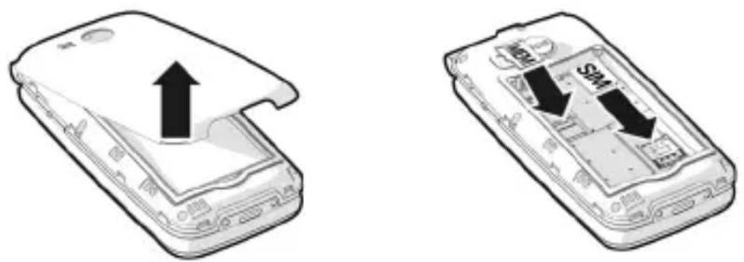 GIGASET GL795 - Inserting SIM and SD cards - 1