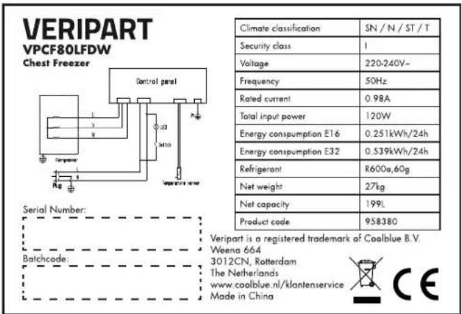 Veripart VF80LFDW - VPCF80LFDW - 1
