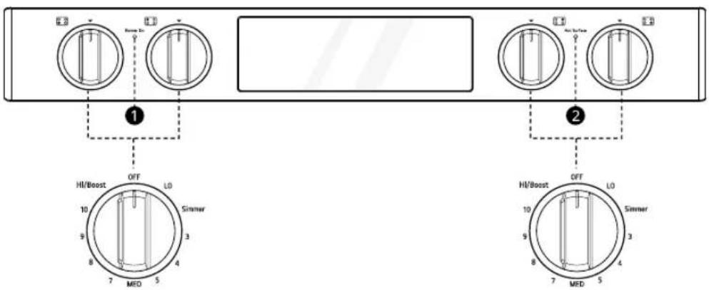 ① HI/Boost OFF LO 10 9 8 7 MED 5 3 4 2 HI/Boost OFF LO 10 9 8 7 MED 5 3 4