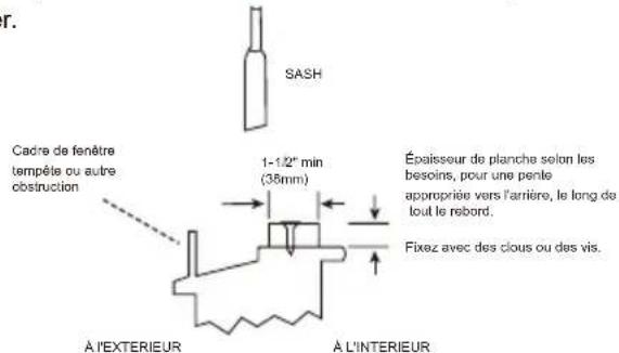 WHIRLPOOL WHAW-101IN - Si I'AC est bloqué par le cadre de la fenêtre tempête. - 1