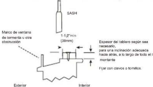 WHIRLPOOL WHAW-101IN - Si el acondicionador de aire está bloqueado por el Marco de la Ventana de Tormenta - 1