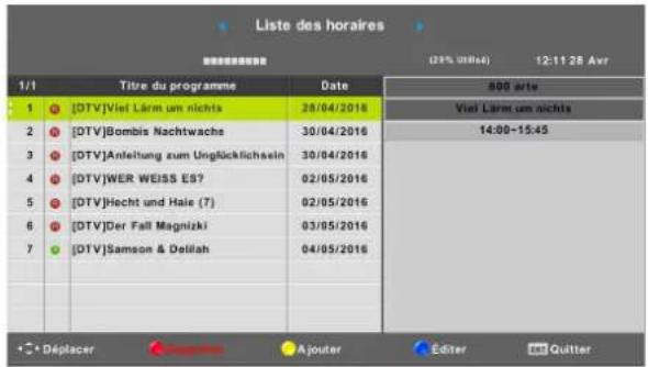FAR LD24EGH244 - Liste des horaires (schedule list) - 1