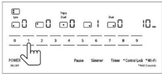 Screw Triple Dual Dual 0 1 2 3 4 5 6 7 8 9 POWER ON/OFF Pause Simmer Timer * Control Lock * Wi-Fi * MAX 3 seconds