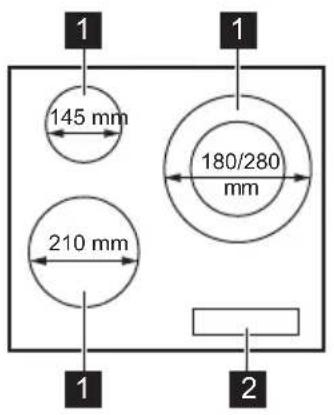 ELECTROLUX KIT60336CT - Disposição da superfície de confeção - 1