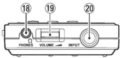 18 19 20 PHONES VOLUME INPUT