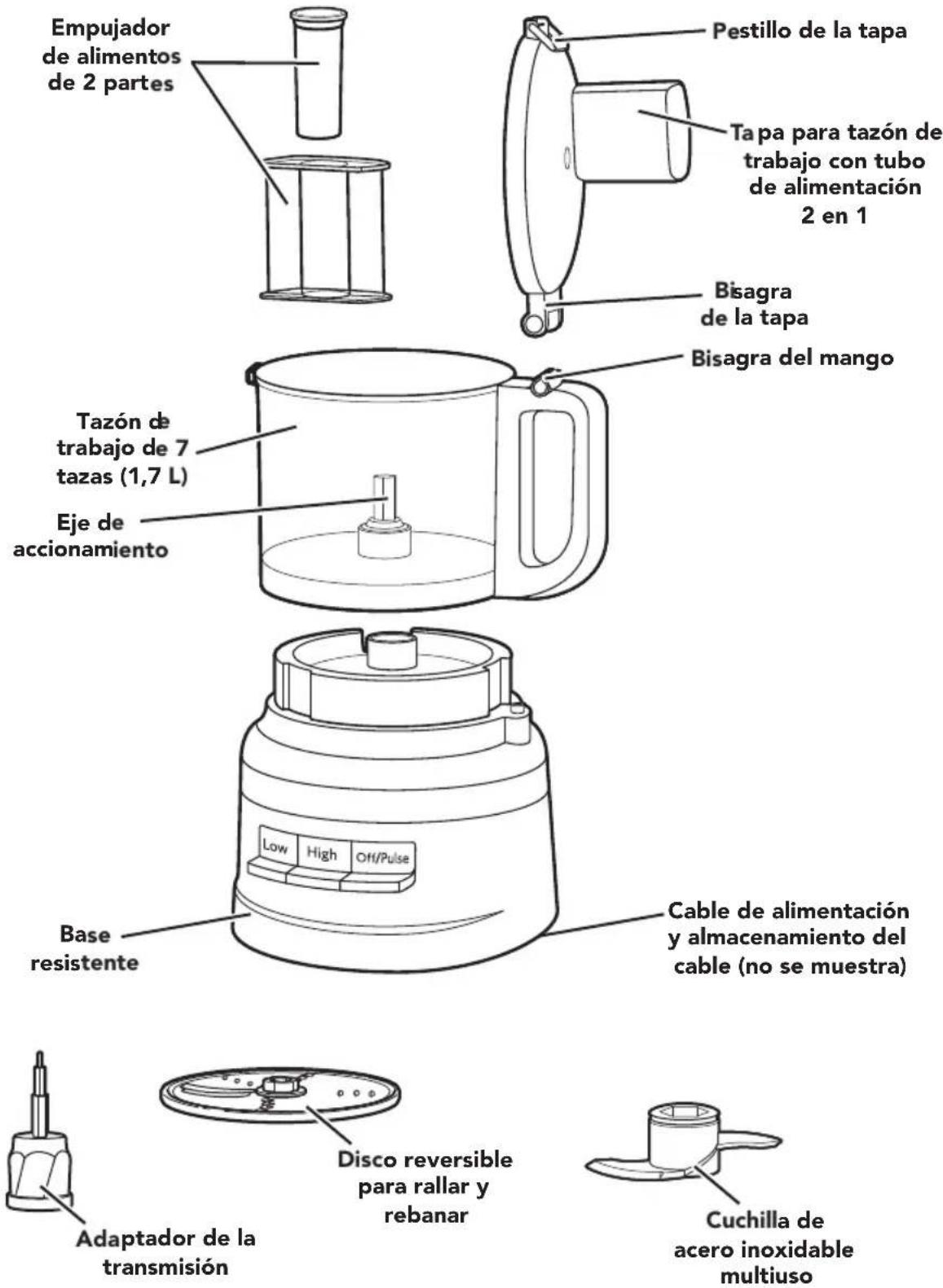 KITCHENAID KFP0718OB - PIEZAS Y CARACTERÍSTICAS - 1