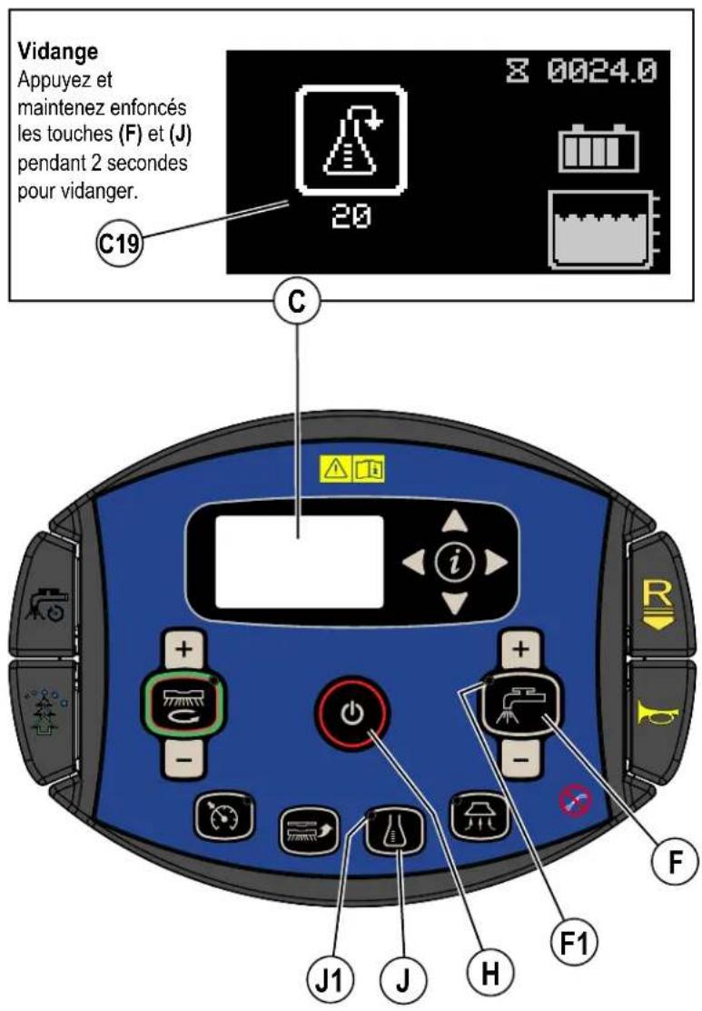 ADVANCE SC5000 34D - VIDANGE DU SYSTÈME DE DÉTERGENT (MODÈLES ECOFLEX UNIQUEMENT) - 1
