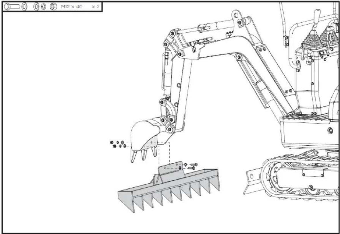 Hillvert HT-MIEX_01 - Installazione del rastrello - 1