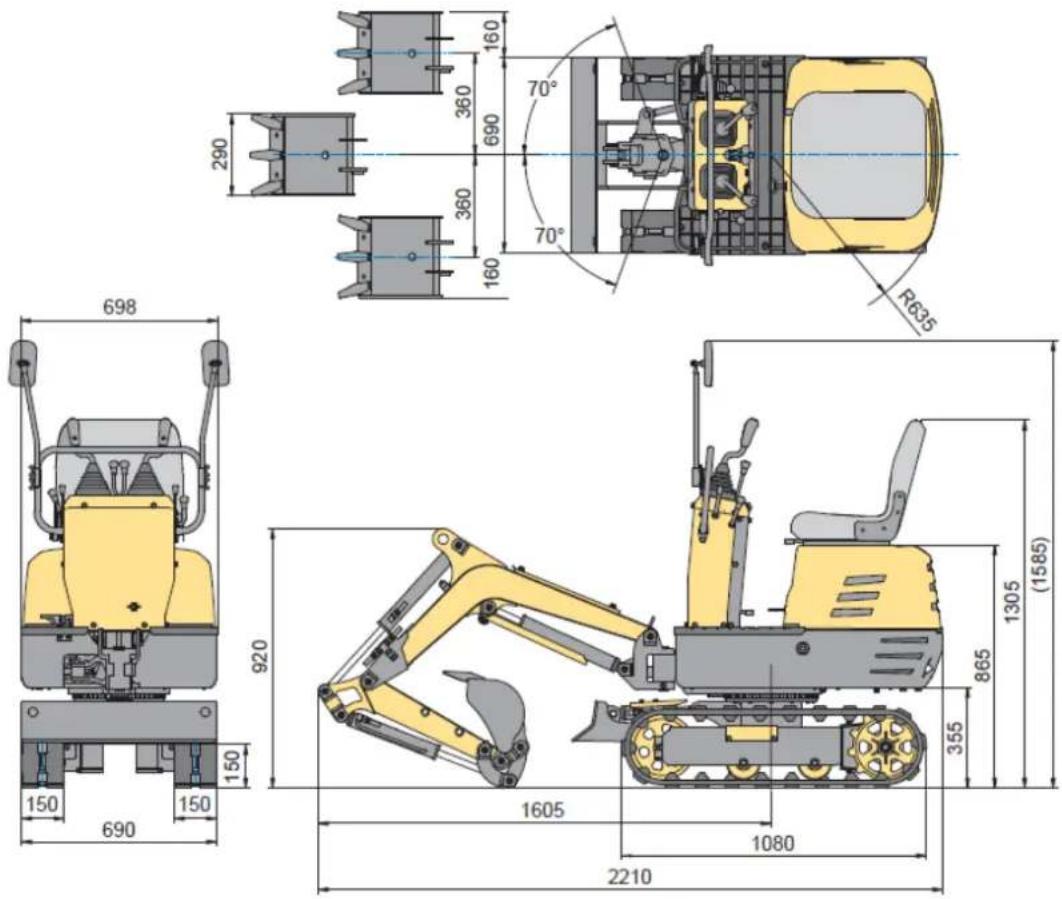 Hillvert HT-MIEX_01 - Dimensioni principali - 1