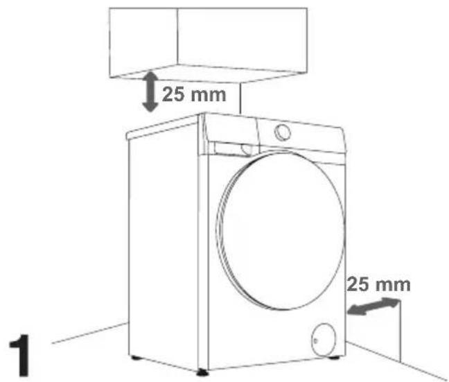 HISENSE WD5I8043BWF - ESPACEMENT POUR INSTALLATION - 1