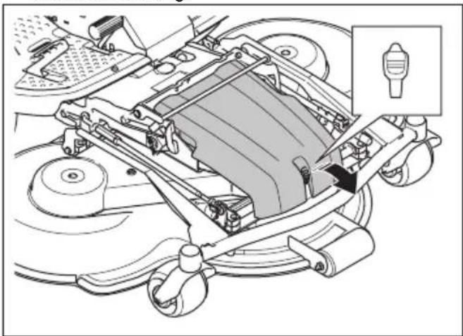 HUSQVARNA Rider P 524XR EFI - So bringen Sie das Mähdeck in die Wartungsposition - 2