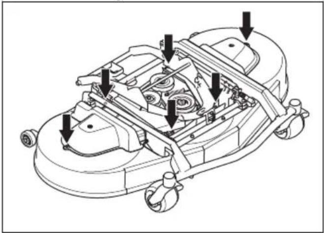 HUSQVARNA Rider P 524XR EFI - So entfernen Sie die Abdeckungen des Mähdecks (R137, 137X) - 1