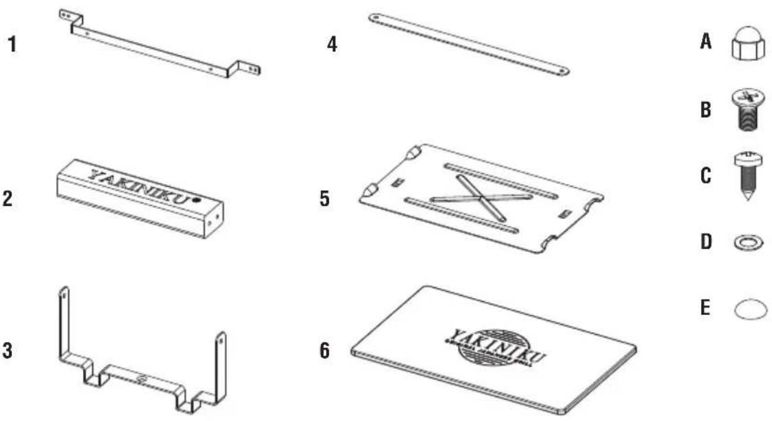 yakiniku Shichirin - RECTANGULAR SHICHIRIN ASSEMBLY - 1