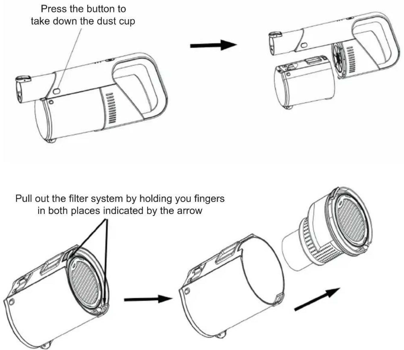 DIRT DEVIL DD9002 - CLEAN THE FILTER SYSTEM - 2