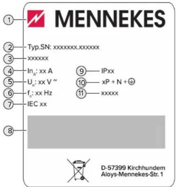Mennekes AMTRON 4You 560 11 - Tabliczka znamionowa - 1