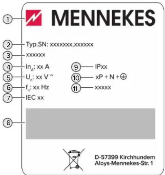 Mennekes AMTRON 4You 560 11 - Rating plate - 1