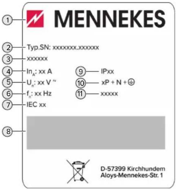 Mennekes AMTRON 4You 560 11 - Targhetta identificativa - 1