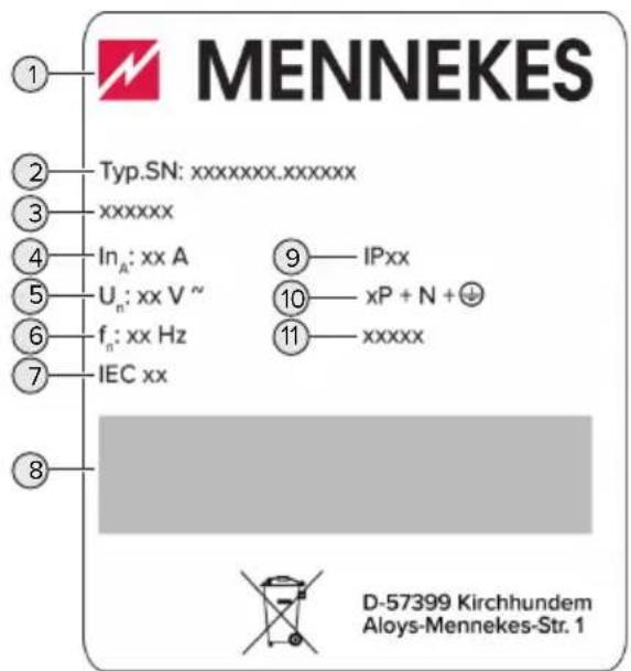 Mennekes AMTRON 4You 560 11 - Tyyppikilpi - 1