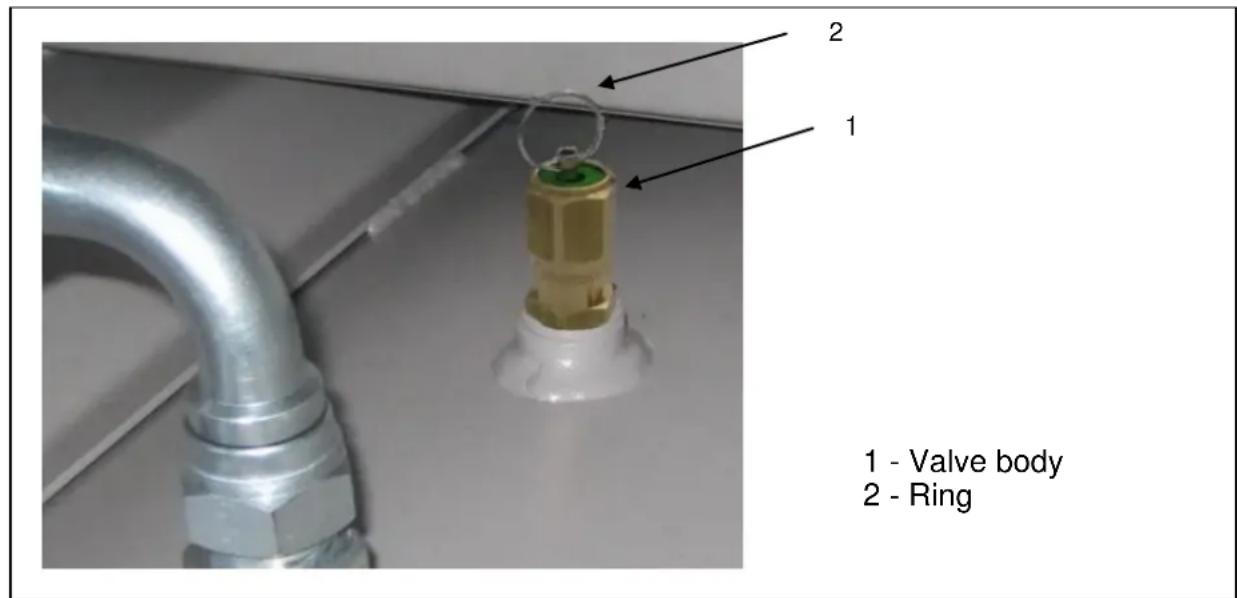 Prebena SK 15-10 - Checking the safety valve on the compressed air container (applies only to models with a compressed air tank) - 1