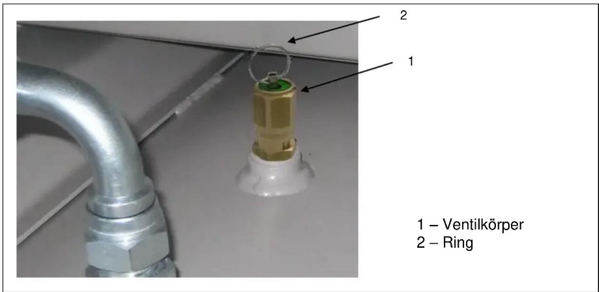 Prebena SK 15-10 - Überprüfung des Sicherheitsventiles am Druckluftbehälter (gilt nur für Modelle mit Druckluftbehälter) - 1