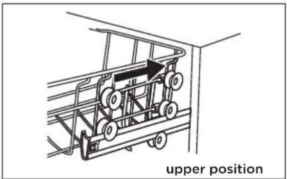MIDEA MDWEF1433DW-WE - Adjusting the upper basket - 4