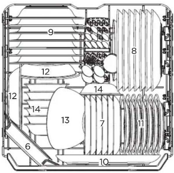MIDEA MDWEF1433DW-WE - Lower basket: - 1