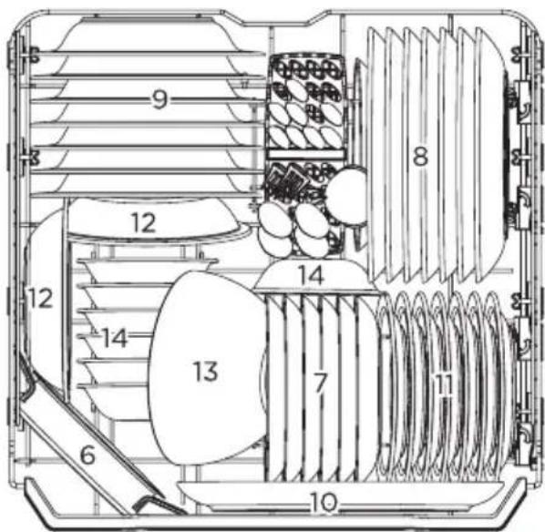 MIDEA MDWEF1433DW-WE - Panier inférieur : - 1
