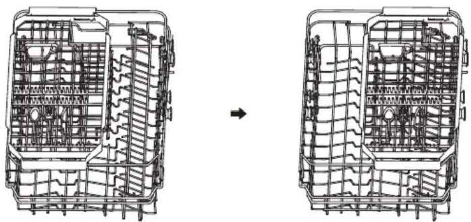 MIDEA SV 5.14K10C - Folding back the cup shelves - 1