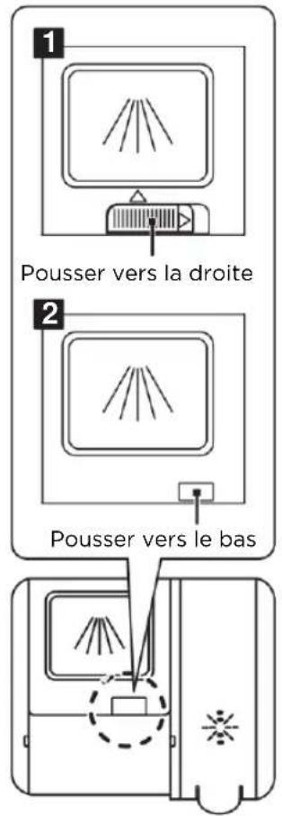 1 Pousser vers la droite 2 Pousser vers le bas